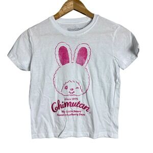 Monchhichi Bunny Sweet Strawberry White Graphic Tee Kawaii y2k girly Coquette